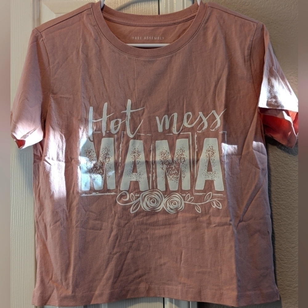 HOT MESS MAMA women's crop top shirt size small DIY. New without tags
